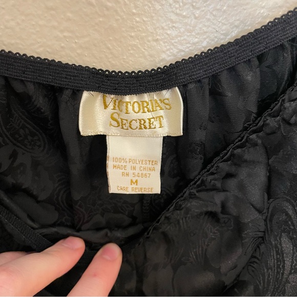 Vintage Gold Label Victoria Secret Set Medium And Large Black Satin Tank EUC - Picture 11 of 11